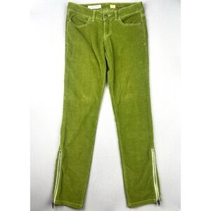 Pilcro Anthropologie Women's 28 Oscar Grouch Green Corduroy Zipper Ankle Pants
